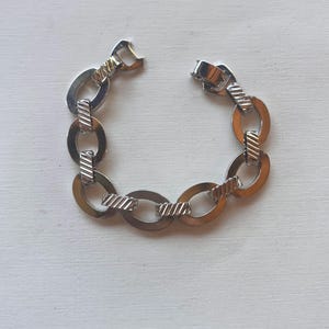 Vintage Sarah Coventry “1970 Simplicity” silver tone chunky link bracelet