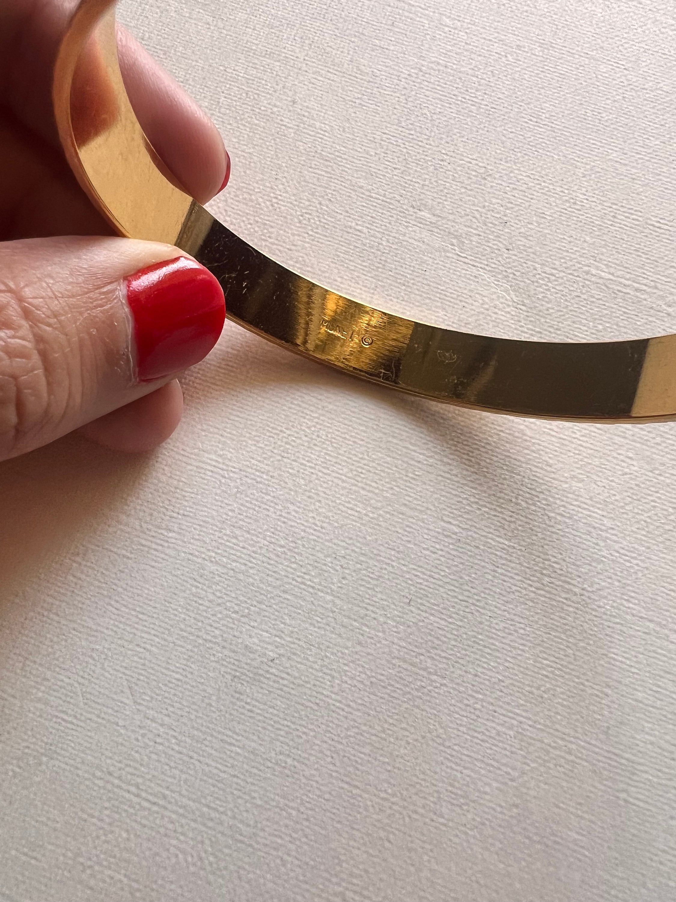 ビンテージ 60年代 モネ ブレスレット ゴールデンアンバー エナメル ゴールド Monet Gold Tone Vintage Round Bangle Bracelet 1960's-1980's