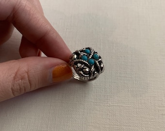 Vintage Avon 1976 Desert Azure Silver Tone, Turquoise Color Beads ...