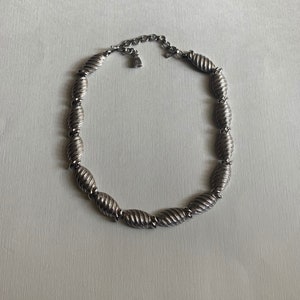 Vintage Monet silver tone textured necklace