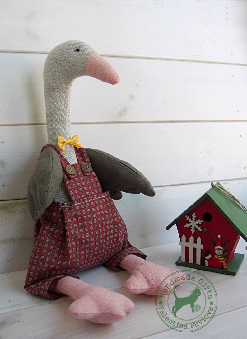 Christmas Goose Sewing Pattern/linen Toy Goose Home Decor Pdf Etsy