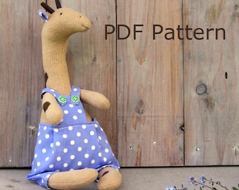 Plüschtier Giraffe Schnittmuster, Tiere Handmade Giraffe Home Decor Instant Download, Muster Spielzeug Geschenk für Kinder
