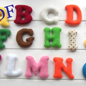 Patrón de alfabeto de fieltro letras suaves juguetes de peluche regalo preescolar para niños Descarga instantánea, SOLO PDF