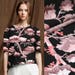 135CM Wide 18MM Pink Trees Print Soft Black Silk Crepe De Chine Fabric for Summer Clothing Dress Blouse Skirt Pants E452