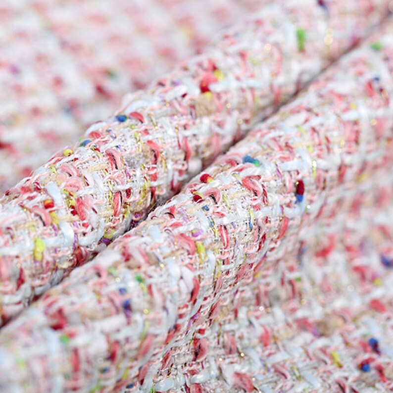 145CM Wide 400GM Weight Knitted Tweed Colorful Acrylic Wool Polyester Fabric for Autumn and Spring Dress Coat Jacket E651