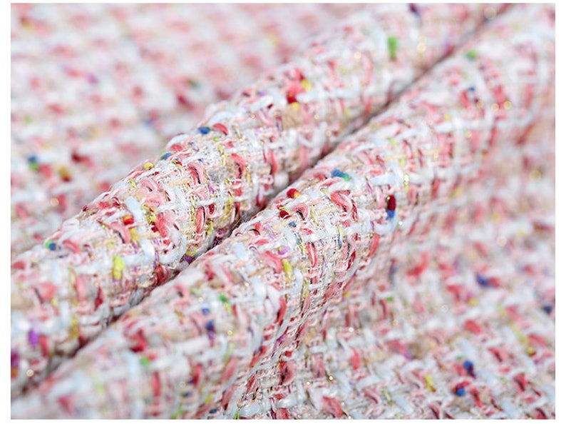 145CM Wide 400GM Weight Knitted Tweed Colorful Acrylic Wool Polyester Fabric for Autumn and Spring Dress Coat Jacket E651