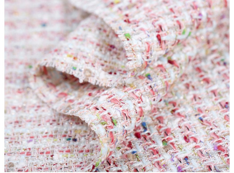 145CM Wide 400GM Weight Knitted Tweed Colorful Acrylic Wool Polyester Fabric for Autumn and Spring Dress Coat Jacket E651