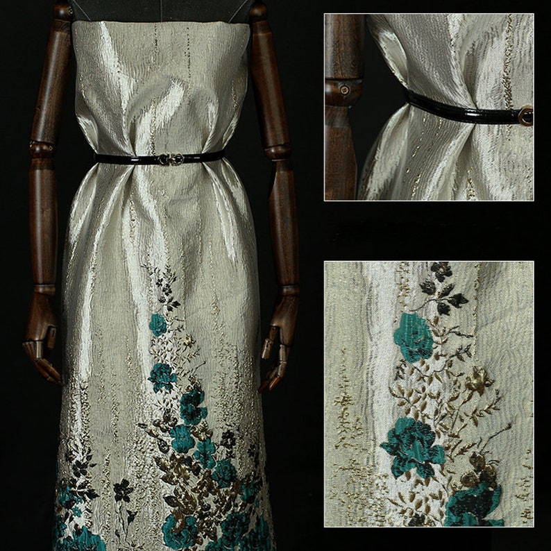 140*150CM Wide 280GM Weight BlueJacquard Acrylic Polyester Autumn Spring Dress Jacket Suit Fabric E880