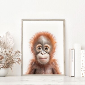 Baby Orangutan Nursery Print, Animal Wall Art, Orangutan Kid&#39;s Room Decor, Printable Wall Decor