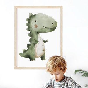 T-Rex Dinosaur Art Print, Kids Room Wall Art, Boys Room Decor, Jurassic Themed Poster, Cute Dinosaur Nursery Art, Dinosaur Lover Gift