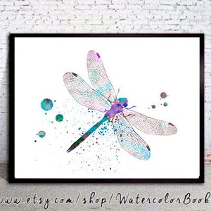 Dragonfly Watercolor Print,Dragonfly Art ,animal watercolor, watercolor painting, animal art, Insect art, Dragonfly PRINT