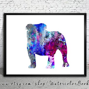 English Bulldog Print, Children&#39;s Wall, Art Home Decor, dog watercolor,watercolor painting, English Bulldog ,animal watercolor