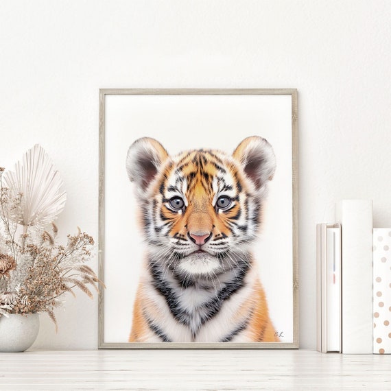 Siberian Tiger Cub Print: Adorable Animal Nursery Decor (Digital Download)