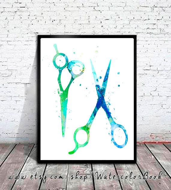 Haircutting Shears Watercolor Print, Hair Salon Art, Scissors Print,  Watercolor Art, Illustration, Home Decor, Wall Art, Scissors Poster 