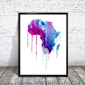 Mapa Afryki w akwareli: Kolorowy plakat z kontynentem