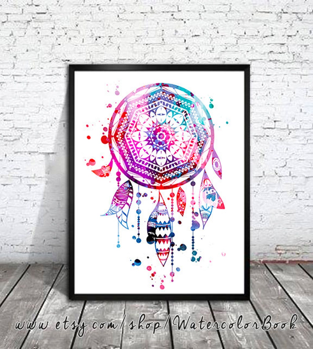 Dream Catcher 2 Watercolor Painting Art Print, Children's Wall Art ...