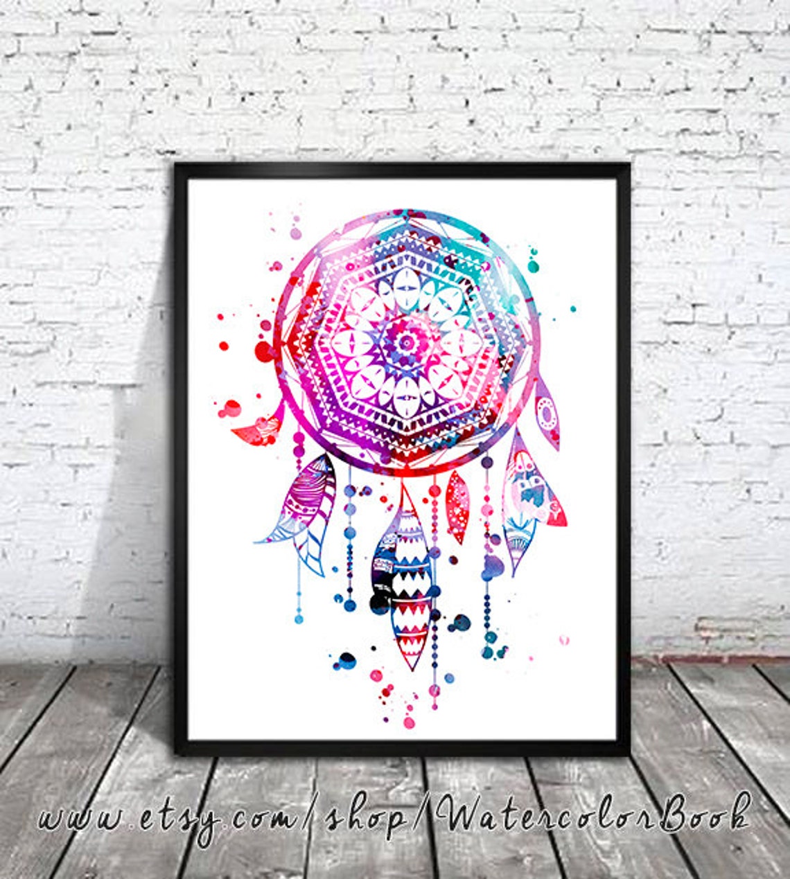 Dream Catcher 2 Watercolor Painting Art Print Children's - Etsy