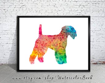 Lakeland Terrier Watercolor Print, Lakeland Terrier art, Home Decor, dog watercolor, watercolor painting, dog art, animal watercolor