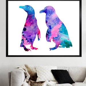 Penguins print, Watercolor print, Art Print, Illustration, Art gifts, Wall decor image 2
