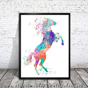 Colorful Horse, Watercolor Print, watercolor painting, watercolor art, Illustration,home decor wall art, watercolor animal, Horse poster