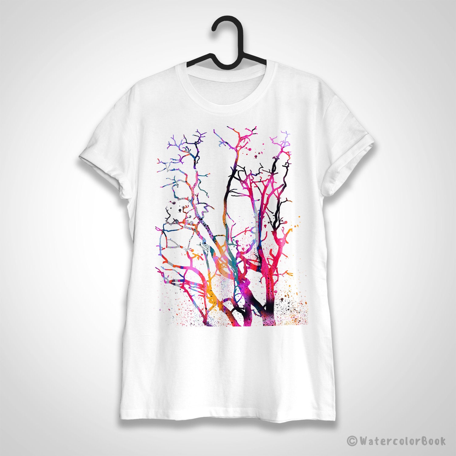 Tree T-shirt, Unisex T-shirt, Ring Spun Cotton 100%, Watercolor Print T  Shirt, T Shirt Art, T Shirt Animal,xs, S, M, L, XL, XXL - Etsy