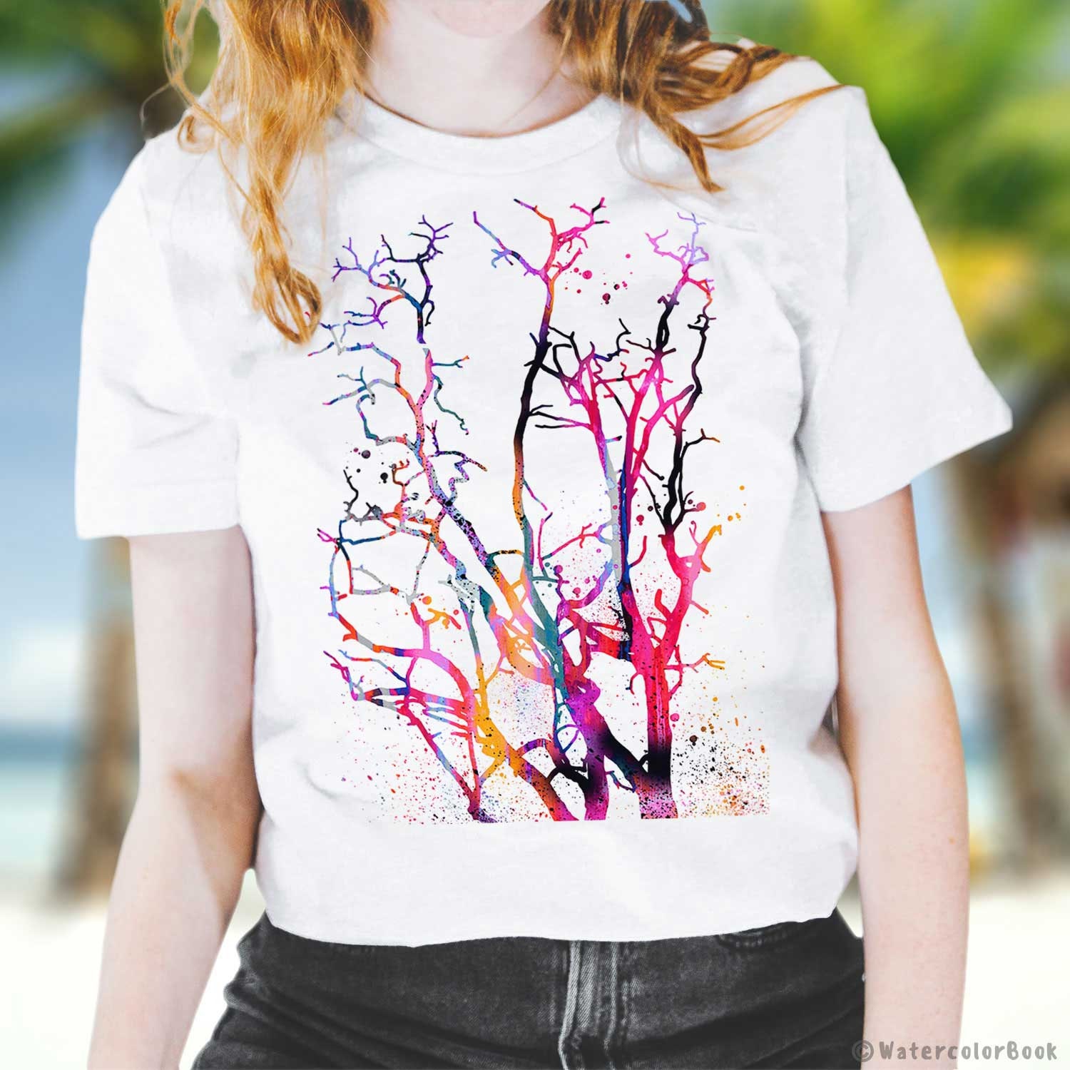 Ring Watercolor Shirt T-shirt, - XL, Shirt, T Etsy L, S, T M, T-shirt, Art, 100%, Print Unisex Shirt XXL T Spun Tree Cotton Animal,xs,