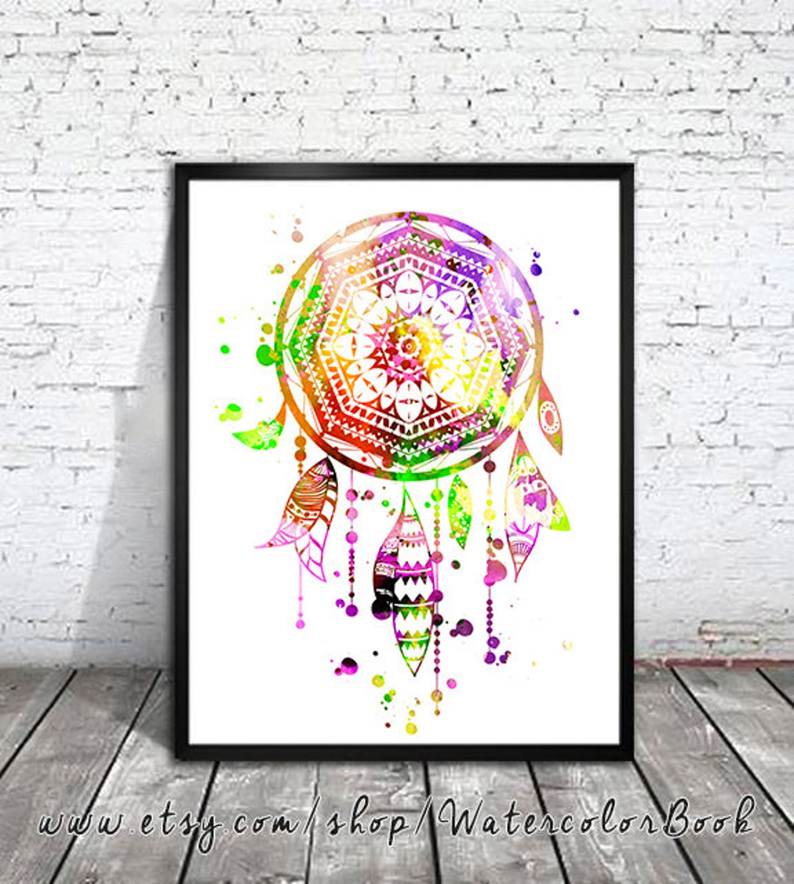 Dream Catcher Watercolor Print Children's Wall Art Home - Etsy