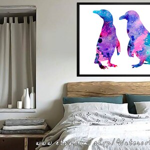 Penguins print, Watercolor print, Art Print, Illustration, Art gifts, Wall decor image 3