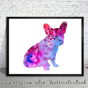 French Bulldog 3 Watercolor Print, Children&#39;s Wall, Art Home Decor, dog watercolor,watercolor painting, French Bulldog art,animal watercolor