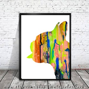 Colorful French Bulldog Print, Home Decor, dog watercolor,watercolor painting, French Bulldog art,animal watercolor, Bulldog art