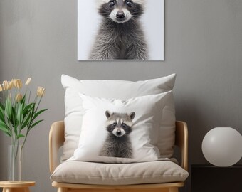 Cute Baby Raccoon Wall Decal Nursery Animal Wall Sticker Removable Peel