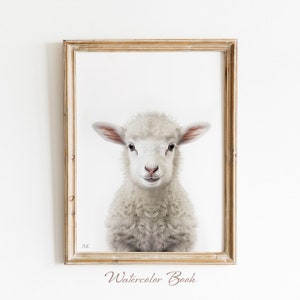 Baby Sheep Nursery Print, Farm Animal Wall Art, Sheep Kid's Room Decor, Cute Sheep Print