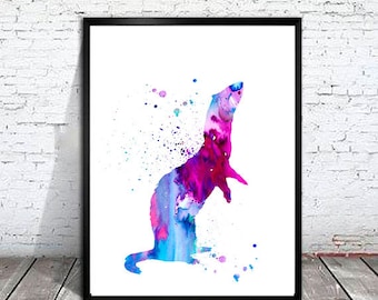 Ferret Watercolor Print: Colorful Animal Art, Wall Decor