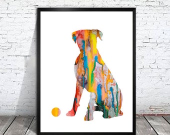 Boxer 6 Watercolor Print, Boxer art, Home Decor, dog watercolor, watercolor painting, animal watercolor, dog painting, dog print, dog art