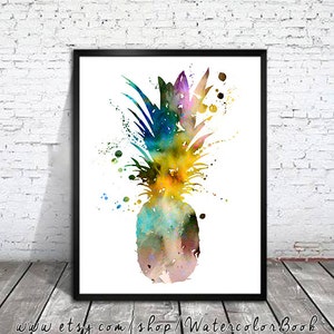 Pineapple 2 Watercolor Print, watercolor painting, watercolor art, Botanical art, art for kitchen, kitchen decor, fruit watercolor