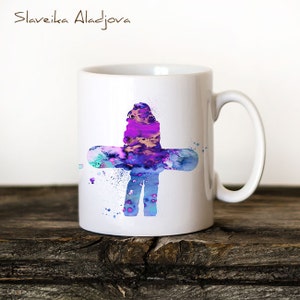 Snowboard Mug Watercolor Ceramic Mug Unique Gift Coffee Mug print Mug Tea Cup Art Illustration Cool Kitchen Art Printed  print