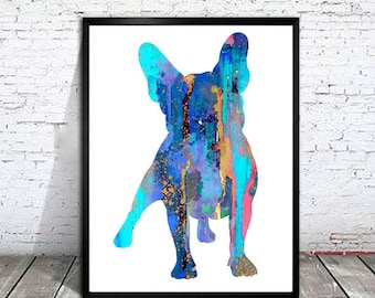 French Bulldog  Watercolor Print, French Bulldog Art, Home Decor, dog watercolor,watercolor painting, French Bulldog art,animal watercolor