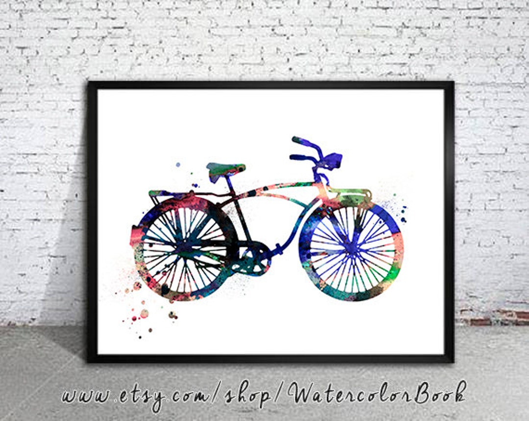 Bicycle Watercolor Print Watercolor Painting Watercolor Art - Etsy