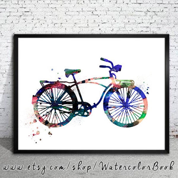 Bicycle Watercolor - Etsy