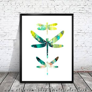 Dragonfly Print, Fine Art Print,Children&#39;s Wall Art,animal watercolor, watercolor painting, animal art, Dragonfly art, Insect art