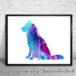 Siberian Husky 5 Aquarell Druck Archiv, Kinder Wandkunst, Siberian Husky Aquarell, Aquarell, Hund Kunst, Siberian Husky Malerei