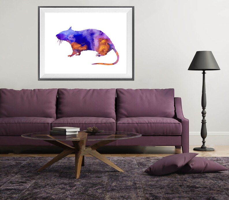 Rat Print Rat Art Watercolor Painting Illustration Home Etsy