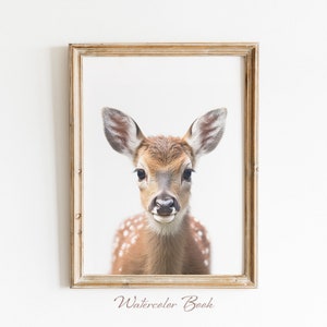 Baby Deer Nursery Print, Animal Wall Art, Deer Kid&#39;s Room Decor, Cute Deer Print