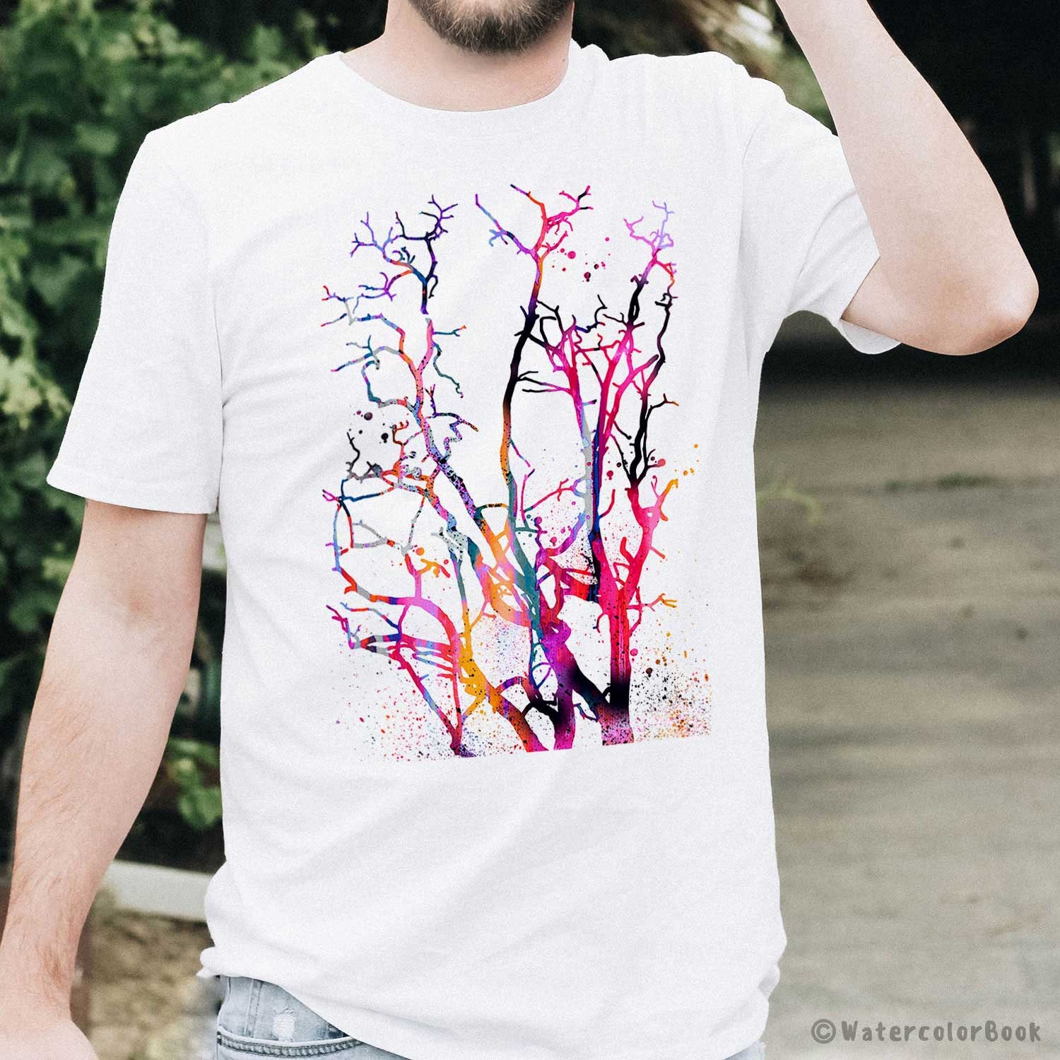 Tree T-shirt, Unisex T-shirt, Ring Spun Cotton 100%, Watercolor Print T  Shirt, T Shirt Art, T Shirt Animal,xs, S, M, L, XL, XXL - Etsy