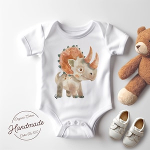 Dinosaur Baby Bodysuit – T-Rex, Triceratops, Velociraptor, Brachiosaurus, Baby Outfit, Perfect for Baby Shower Gifts, and Birthdays.