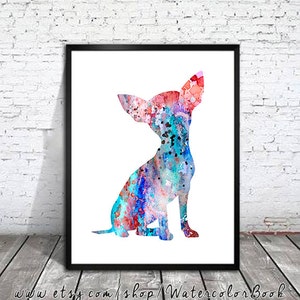 Chihuahua 10 Watercolor Print, Archival Fine Art Print, Children's Wall Art, Home Decor, dog watercolor, watercolor painting, dog art,