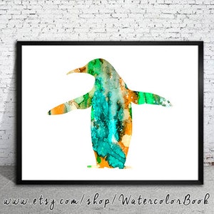 Pingouin Print, impression Fine Art d’archivage, aquarelle animaux de Wall Art, décoration, enfants, peinture de pingouin, art d’oiseau