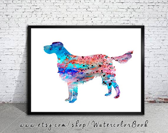 Setter Anglais Des Fleurs De Cerisier Mur Des Enfants Art Home Decor Chien Aquarelle Peinture à Laquarelle Lart Setter Aquarelle Animaux