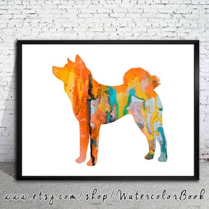 Akita Inu 4 Watercolor Print, Akita Inu art, Home Decor, dog watercolor, watercolor painting, dog poster, dog art, Akita poster