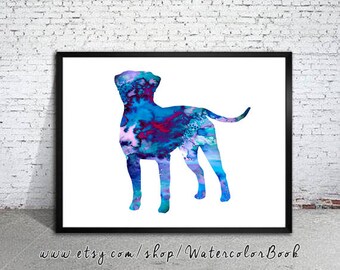American Bulldog print, Watercolor print, Art Print, Illustration, Art gifts, Wall decor